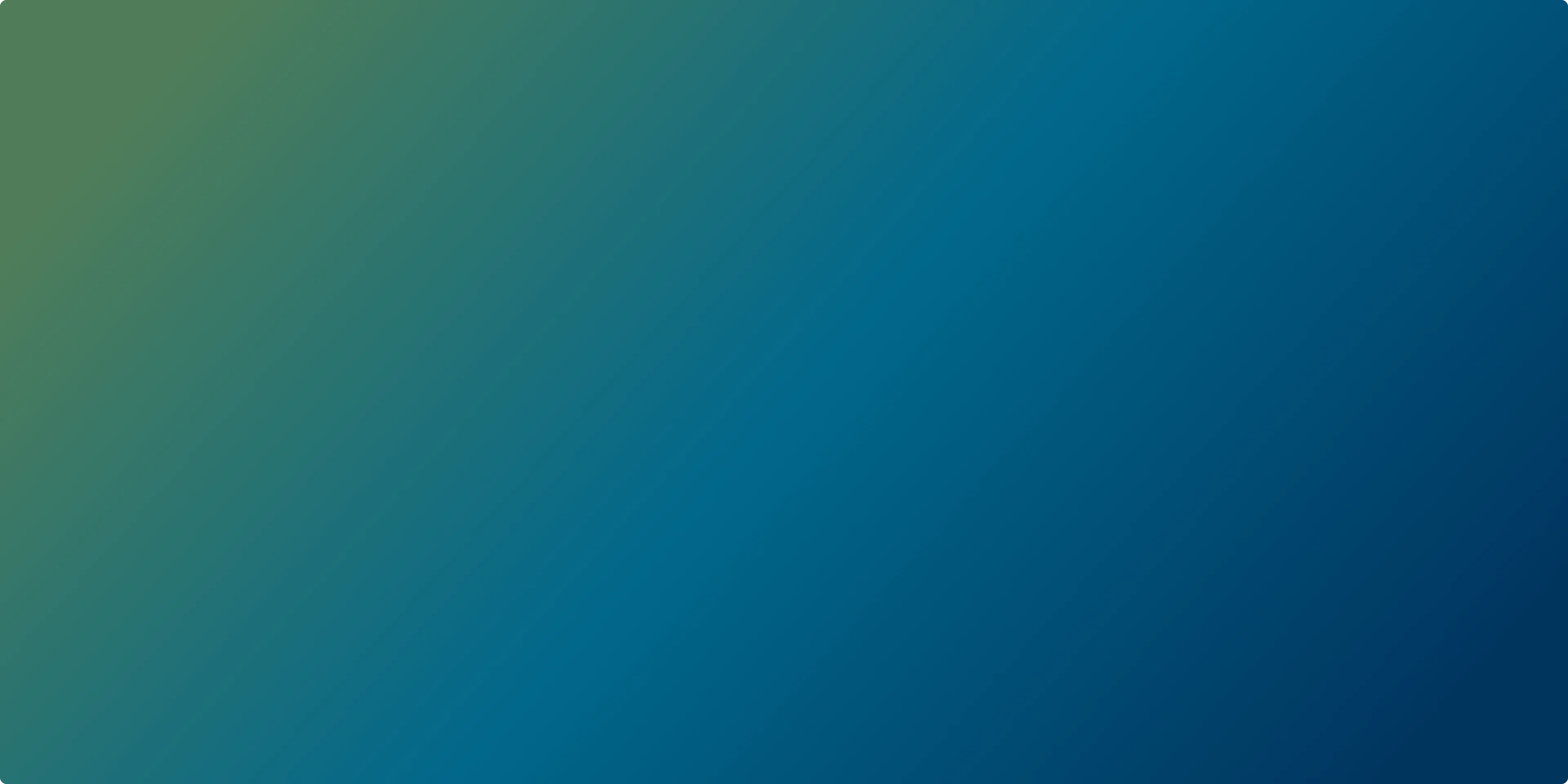 A smooth gradient background transitioning from green in the top left corner to dark blue in the bottom right corner.